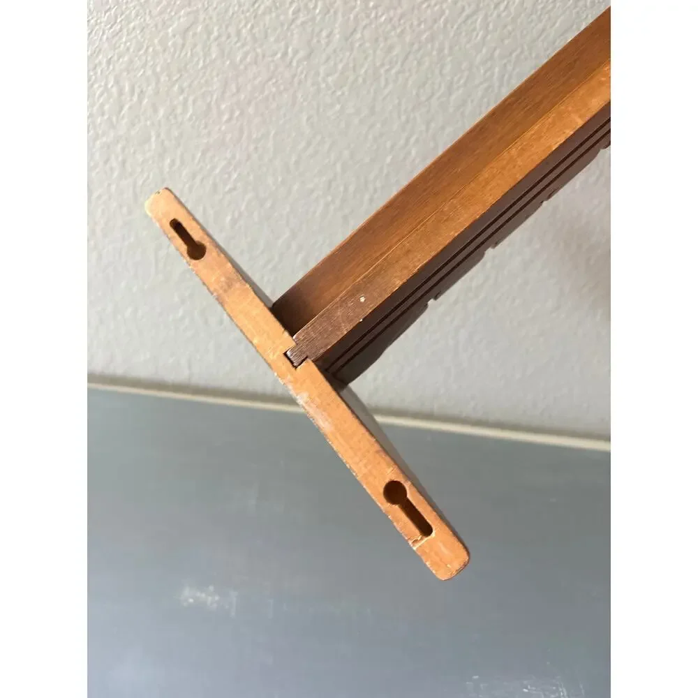 Vintage Solid Wood Spoon Display Wall Shelf Rack Teacup Saucer Collector 23”